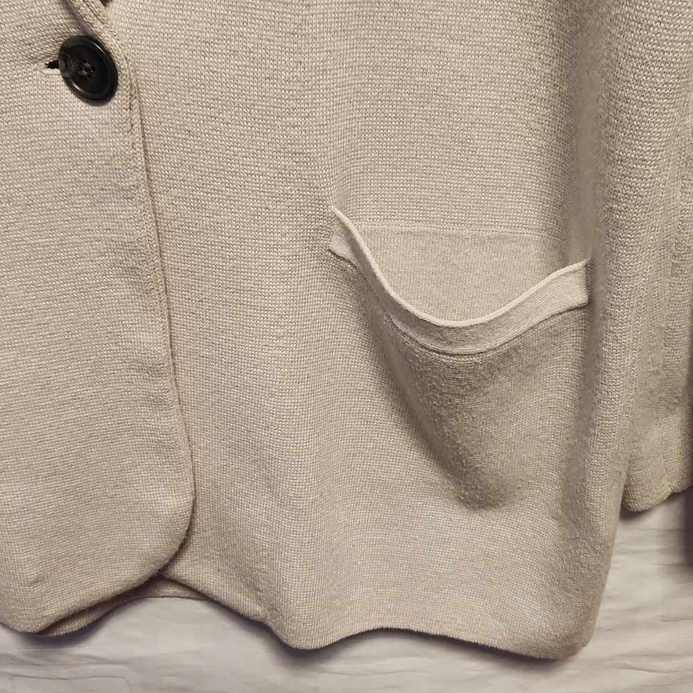 J. Crew Neutral Single Breasted Wool Blend Sweater Blazer  Women's L